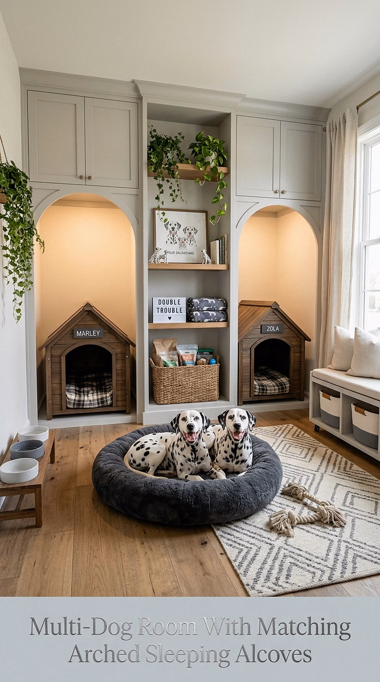 15. Multi-Dog Room With Matching Arched Sleeping Alcoves