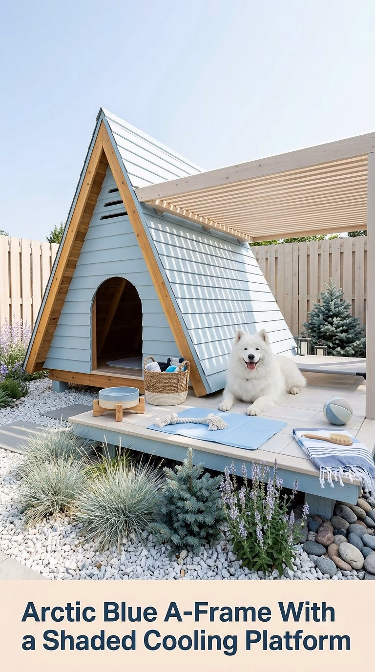 10. Arctic Blue A-Frame With a Shaded Cooling Platform