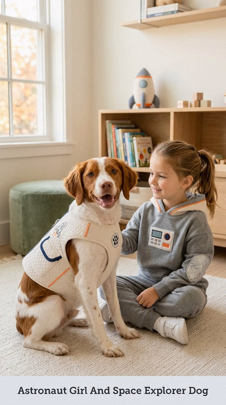 Astronaut Girl And Space Explorer Dog