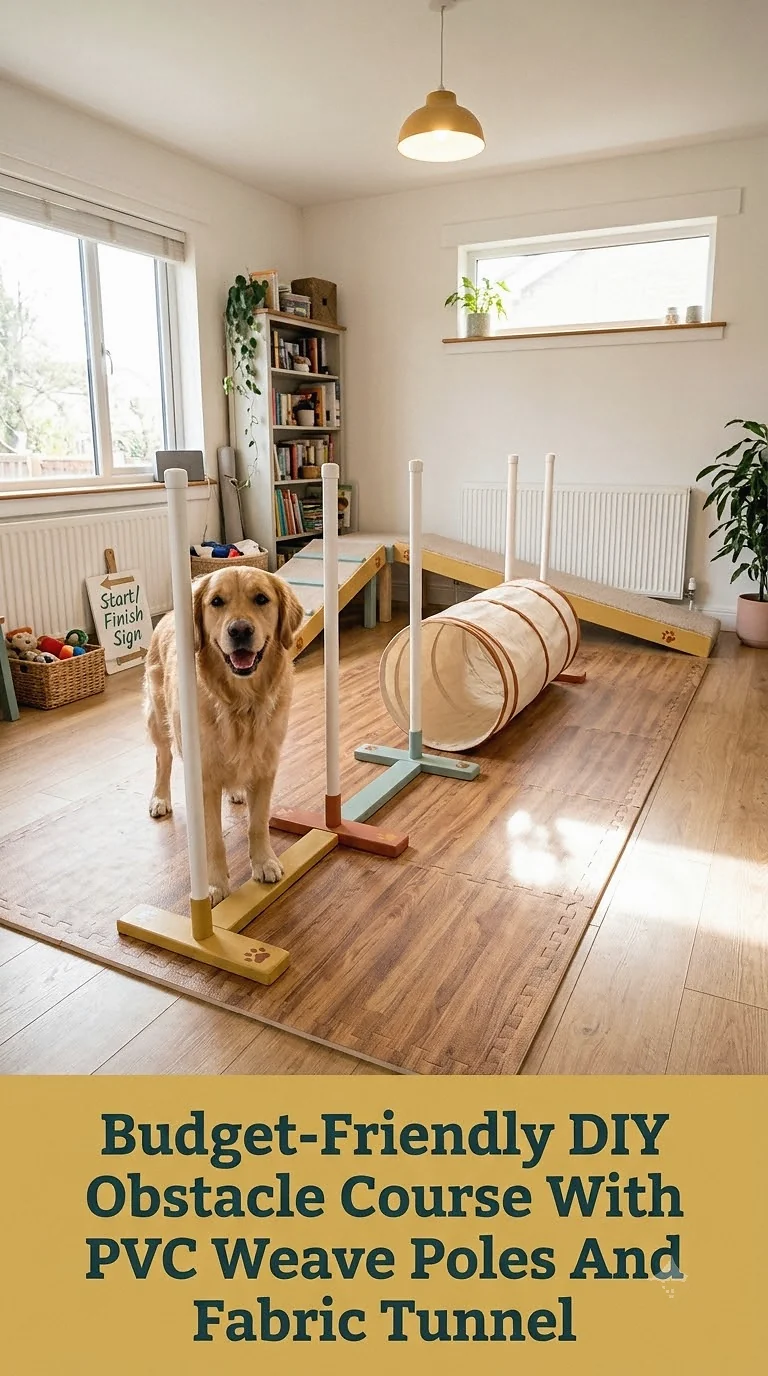 Budget-Friendly DIY Obstacle Course With PVC Weave Poles And Fabric Tunnel