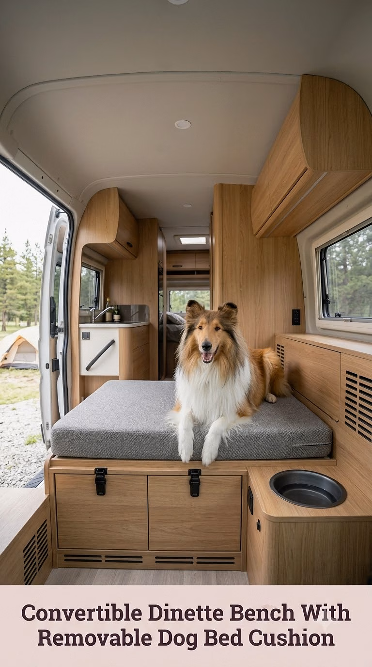 Convertible Dinette Bench With Removable Dog Bed Cushion