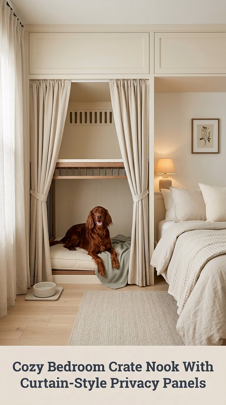Cozy Bedroom Crate Nook With Curtain-Style Privacy Panels