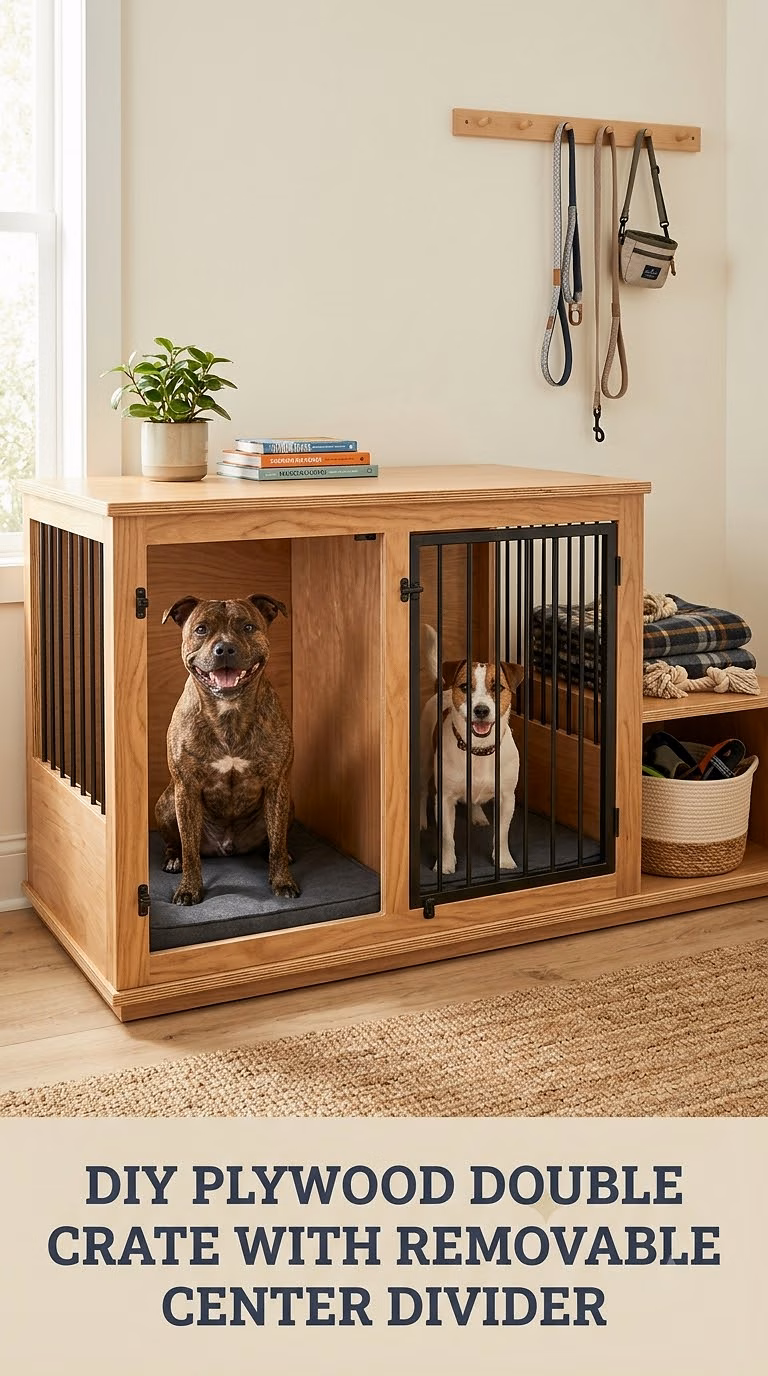 DIY Plywood Double Crate With Removable Center Divider