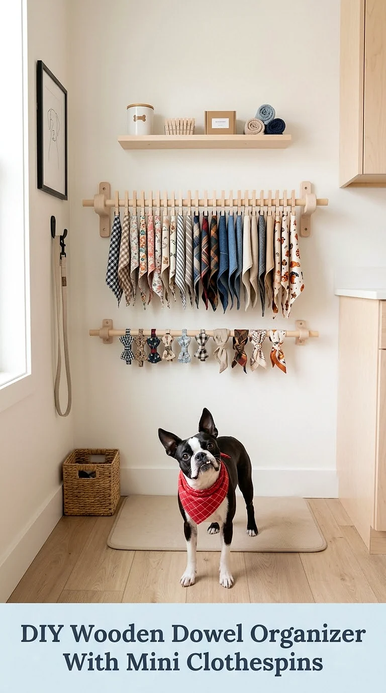 DIY Wooden Dowel Organizer With Mini Clothespins