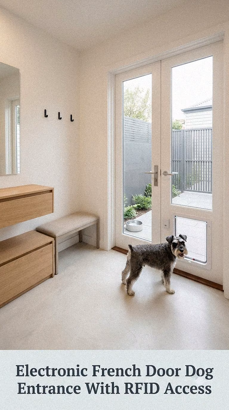 Electronic French Door Dog Entrance With RFID Access
