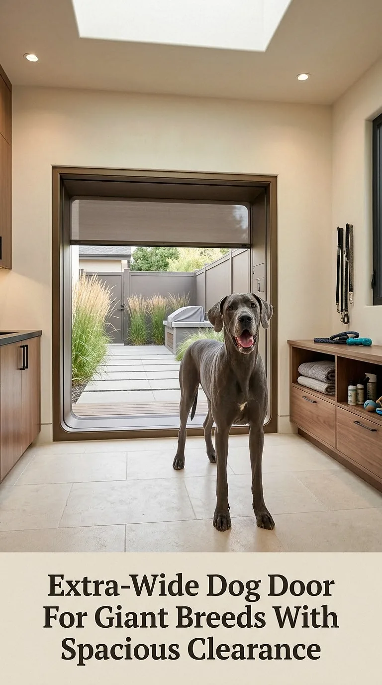 Extra-Wide Dog Door For Giant Breeds With Spacious Clearance