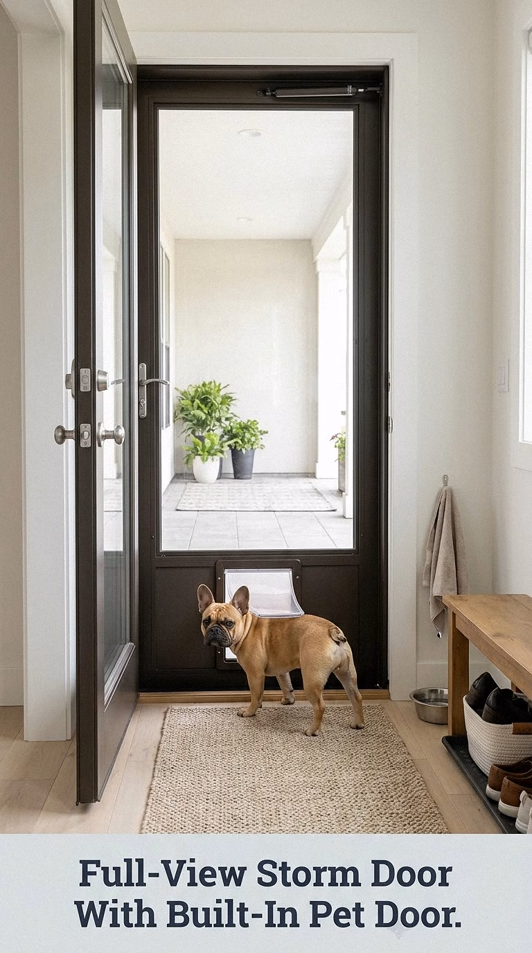 Full-View Storm Door With Built-In Pet Door