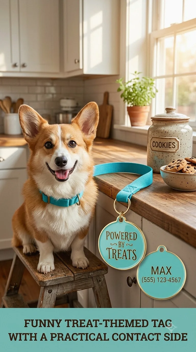 Funny Treat-Themed Tag With A Practical Contact Side