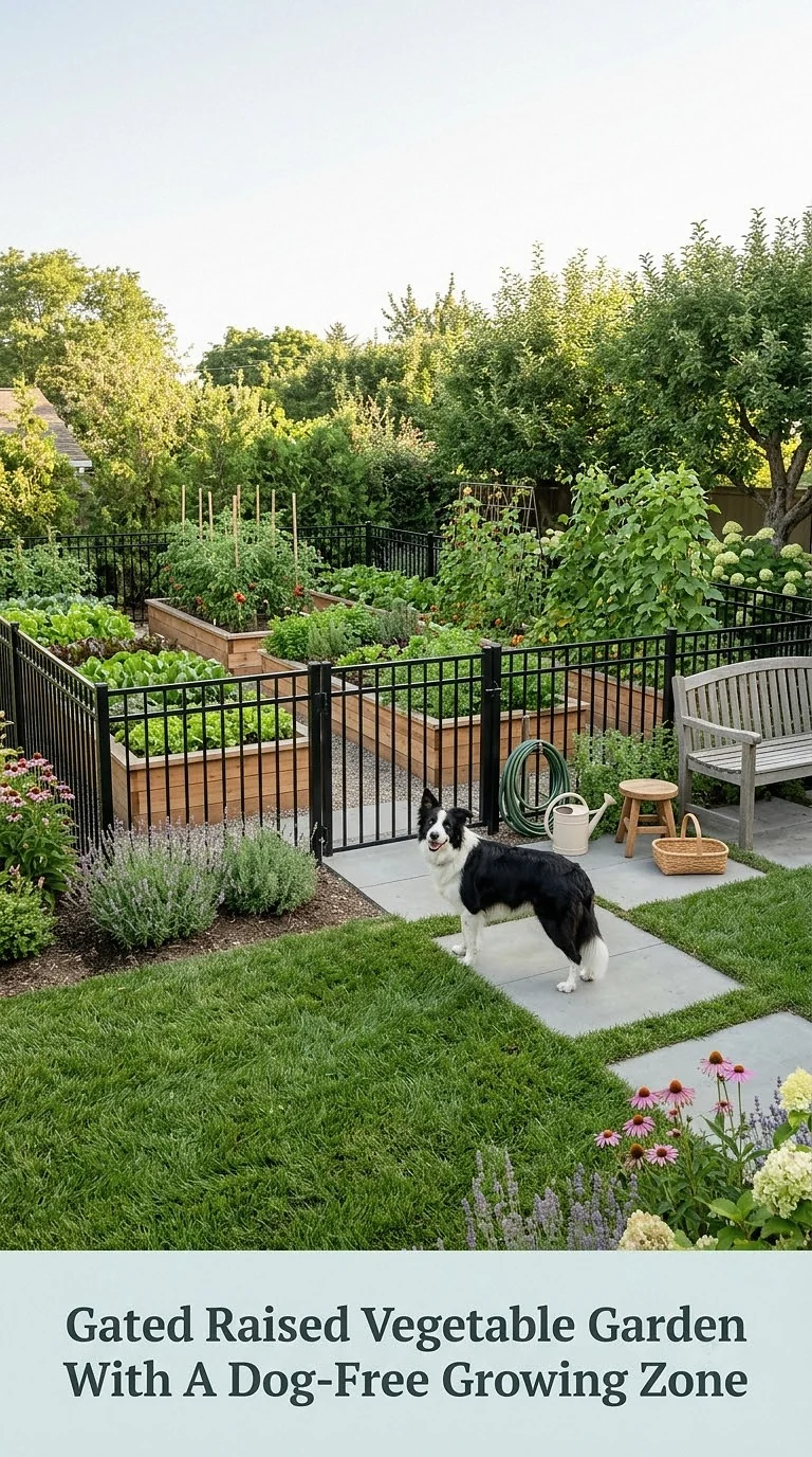 Gated Raised Vegetable Garden With A Dog-Free Growing Zone
