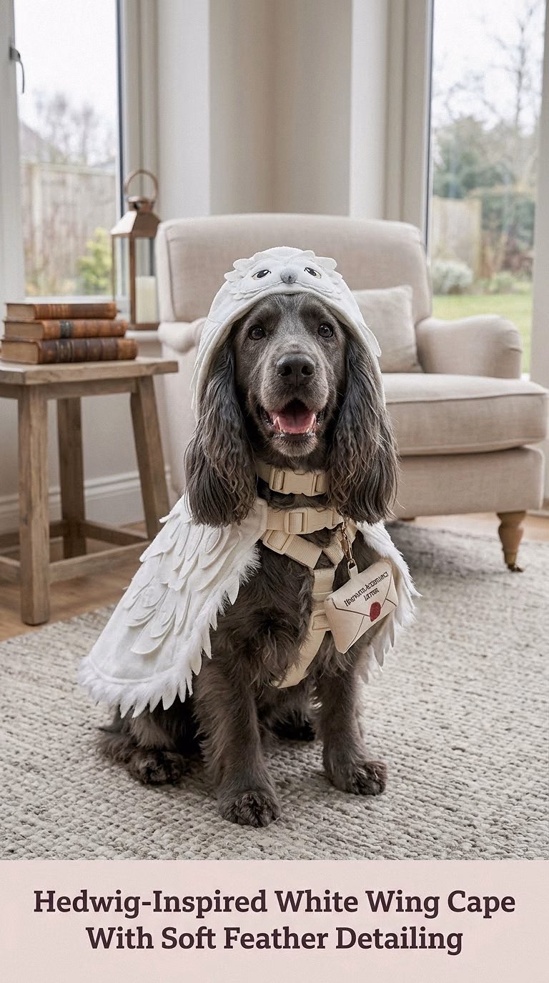 Hedwig-Inspired White Wing Cape With Soft Feather Detailing