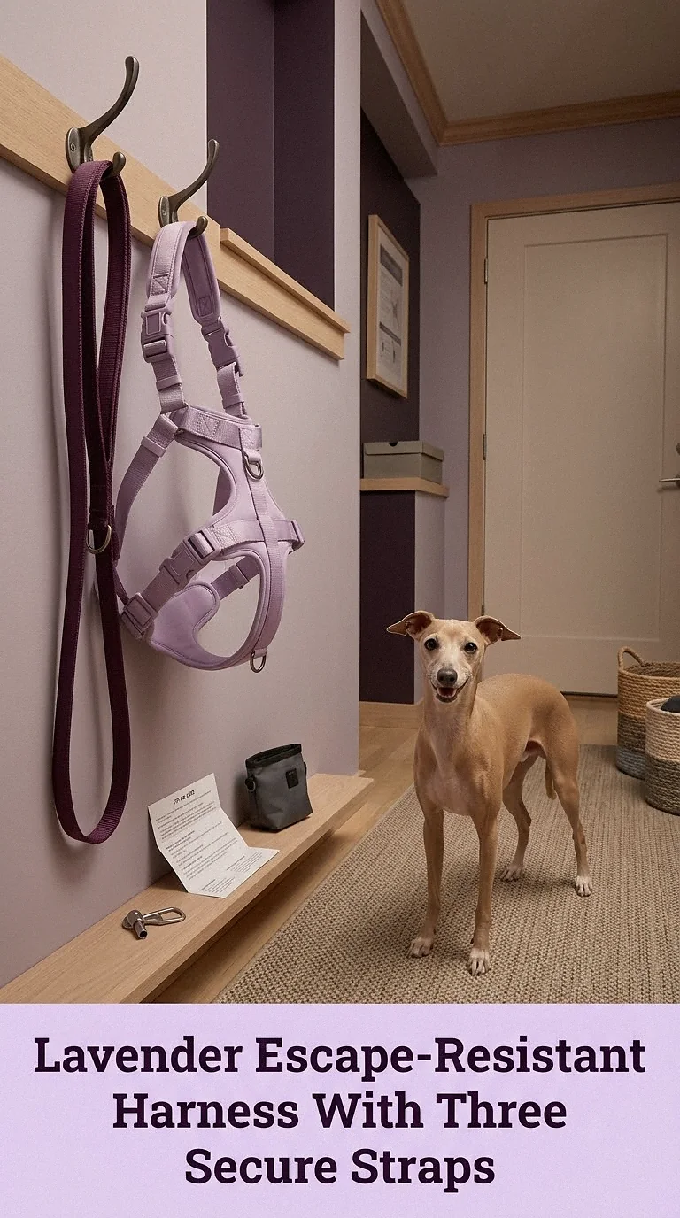 Lavender Escape-Resistant Harness With Three Secure Straps
