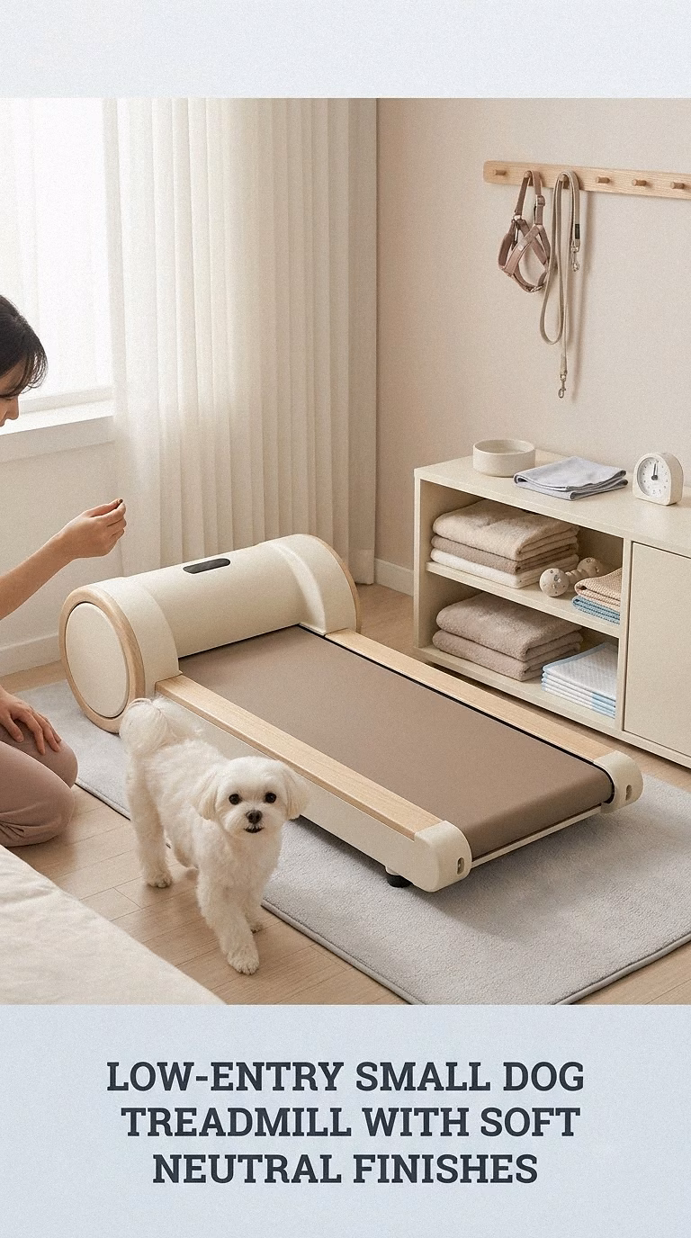 Low-Entry Small Dog Treadmill With Soft Neutral Finishes