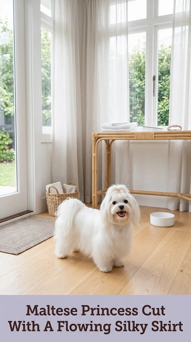 Maltese Princess Cut With A Flowing Silky Skirt