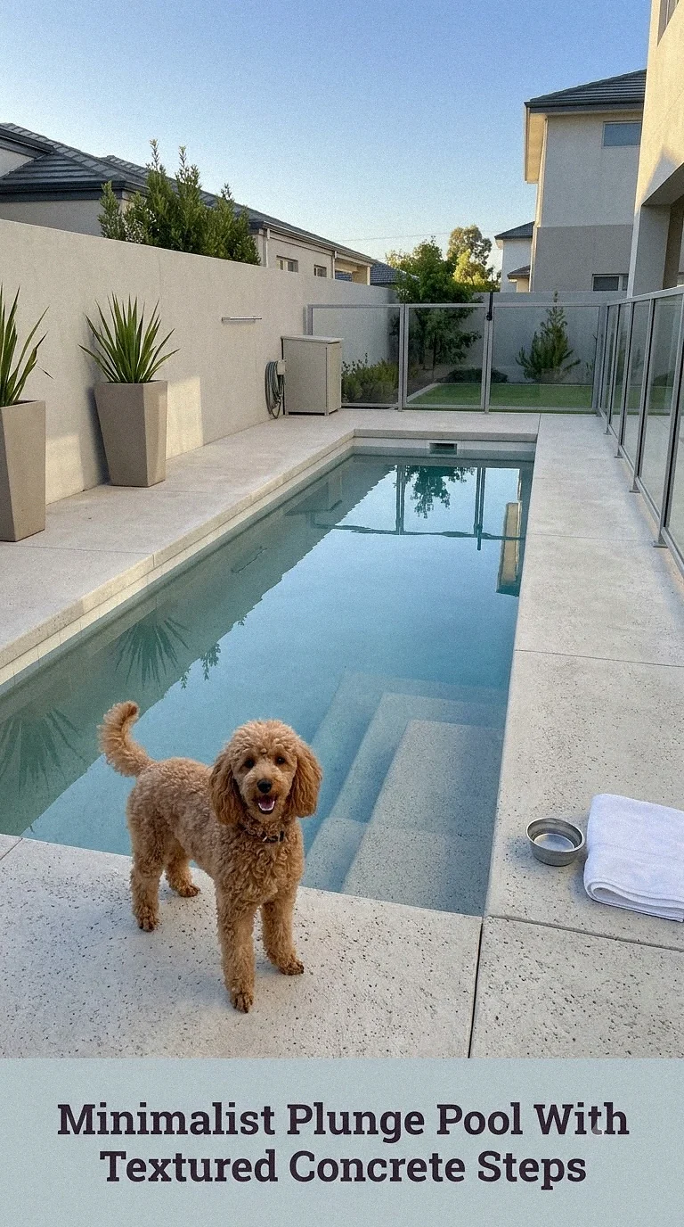 Minimalist Plunge Pool With Textured Concrete Steps