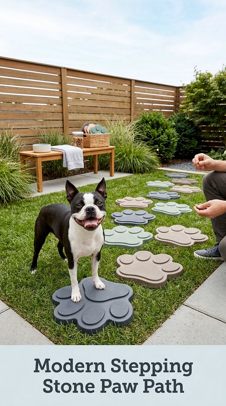 Modern Stepping Stone Paw Path