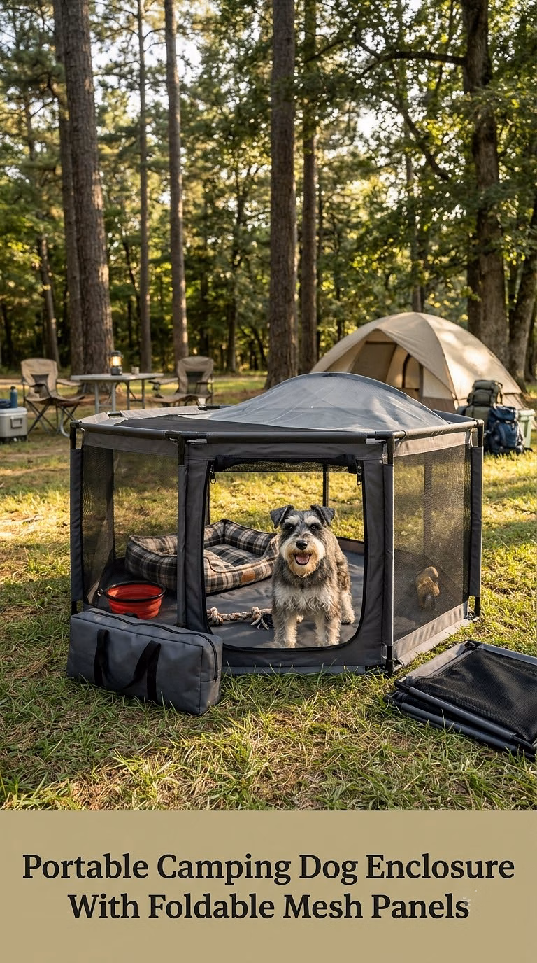 Portable Camping Dog Enclosure With Foldable Mesh Panels