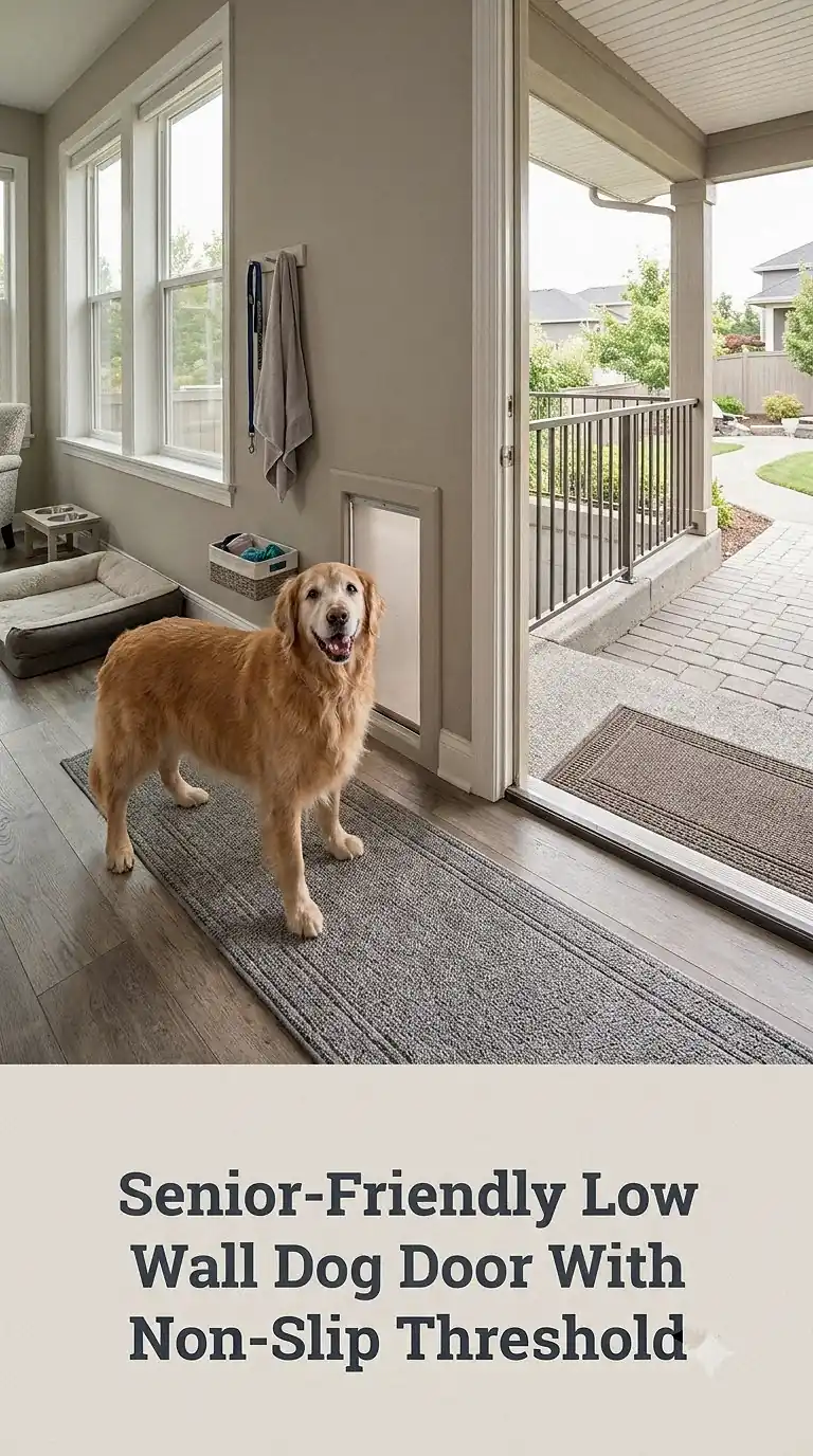 Senior-Friendly Low Wall Dog Door With Non-Slip Threshold