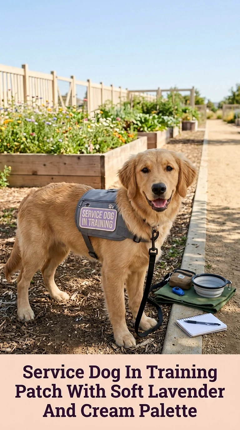 Service Dog In Training Patch With Soft Lavender And Cream Palette