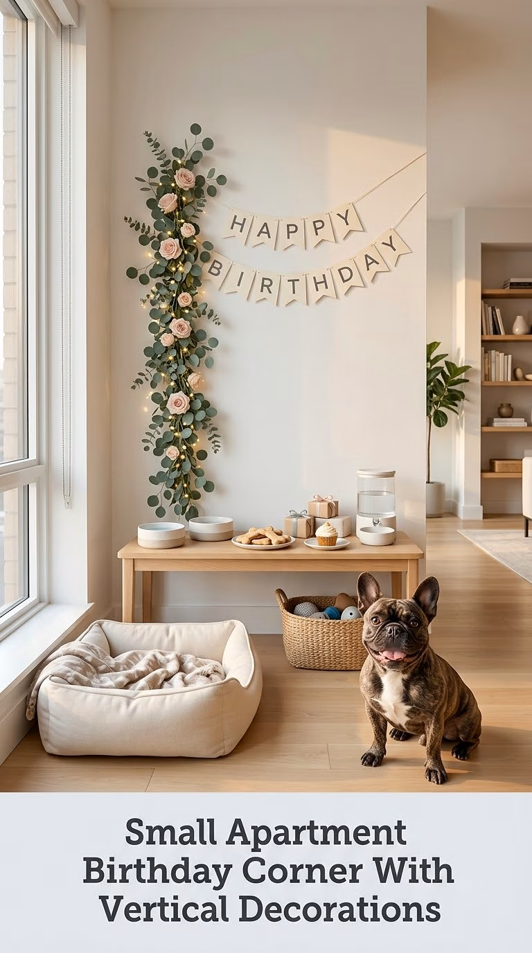 Small Apartment Birthday Corner With Vertical Decorations
