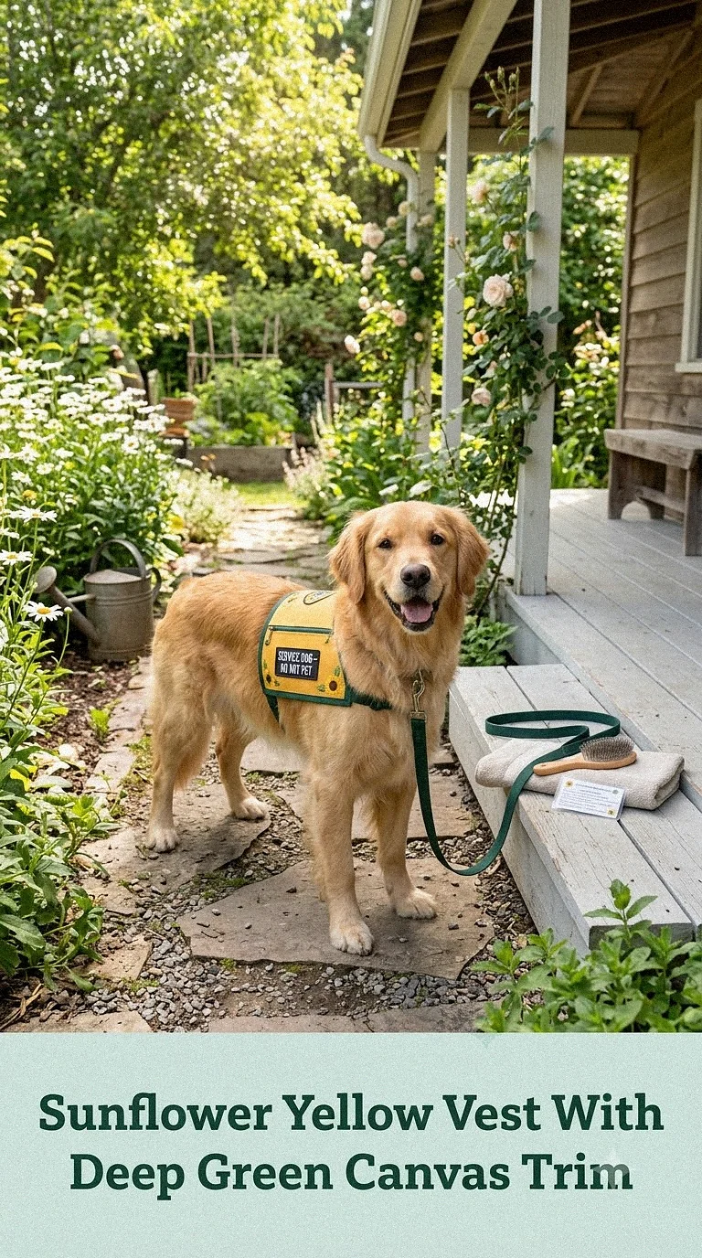Sunflower Yellow Vest With Deep Green Canvas Trim