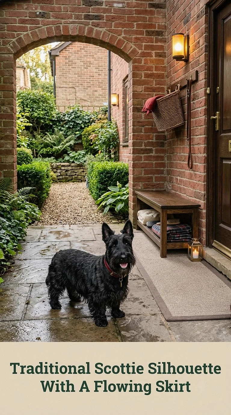 Traditional Scottie Silhouette With A Flowing Skirt