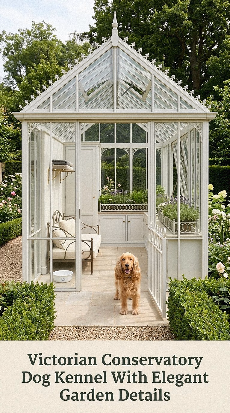 Victorian Conservatory Dog Kennel With Elegant Garden Details