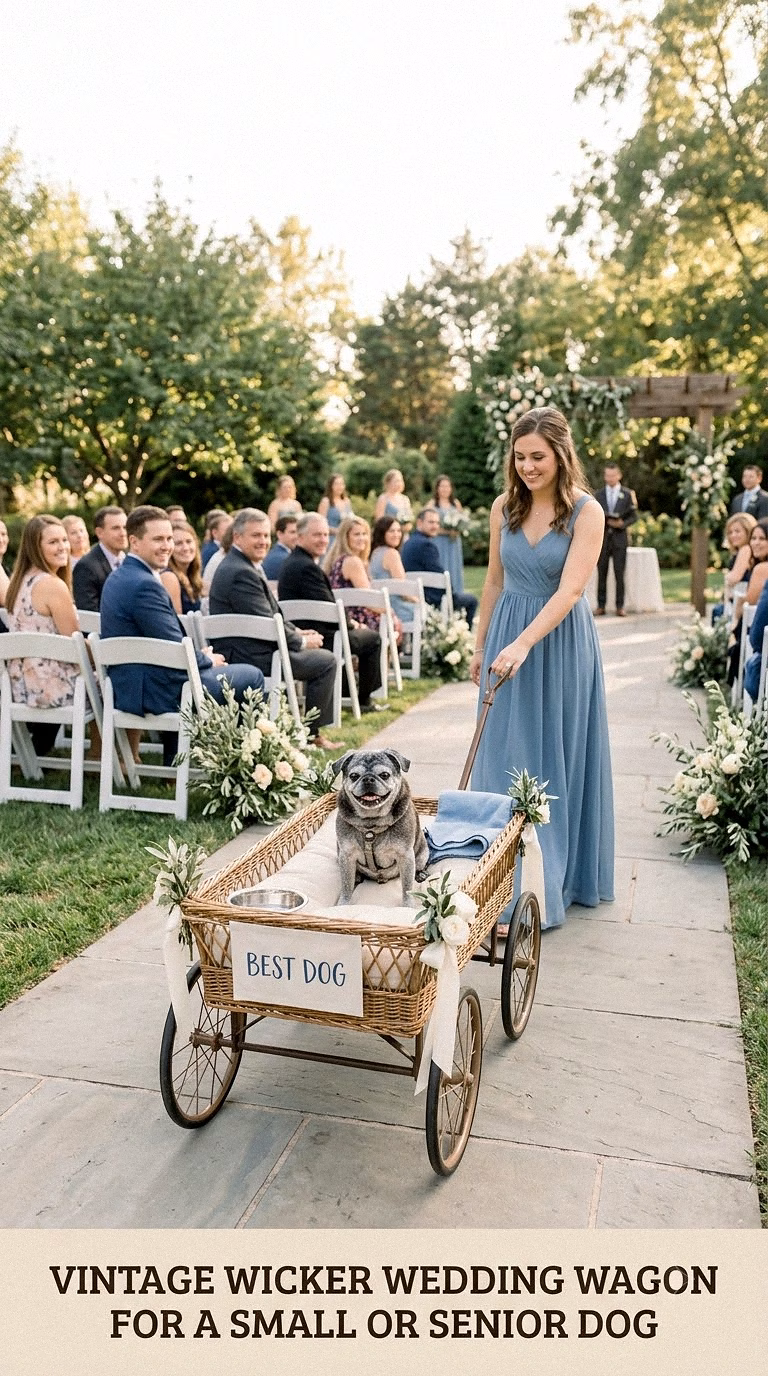 Vintage Wicker Wedding Wagon For A Small Or Senior Dog