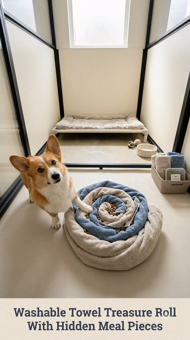 Washable Towel Treasure Roll With Hidden Meal Pieces
