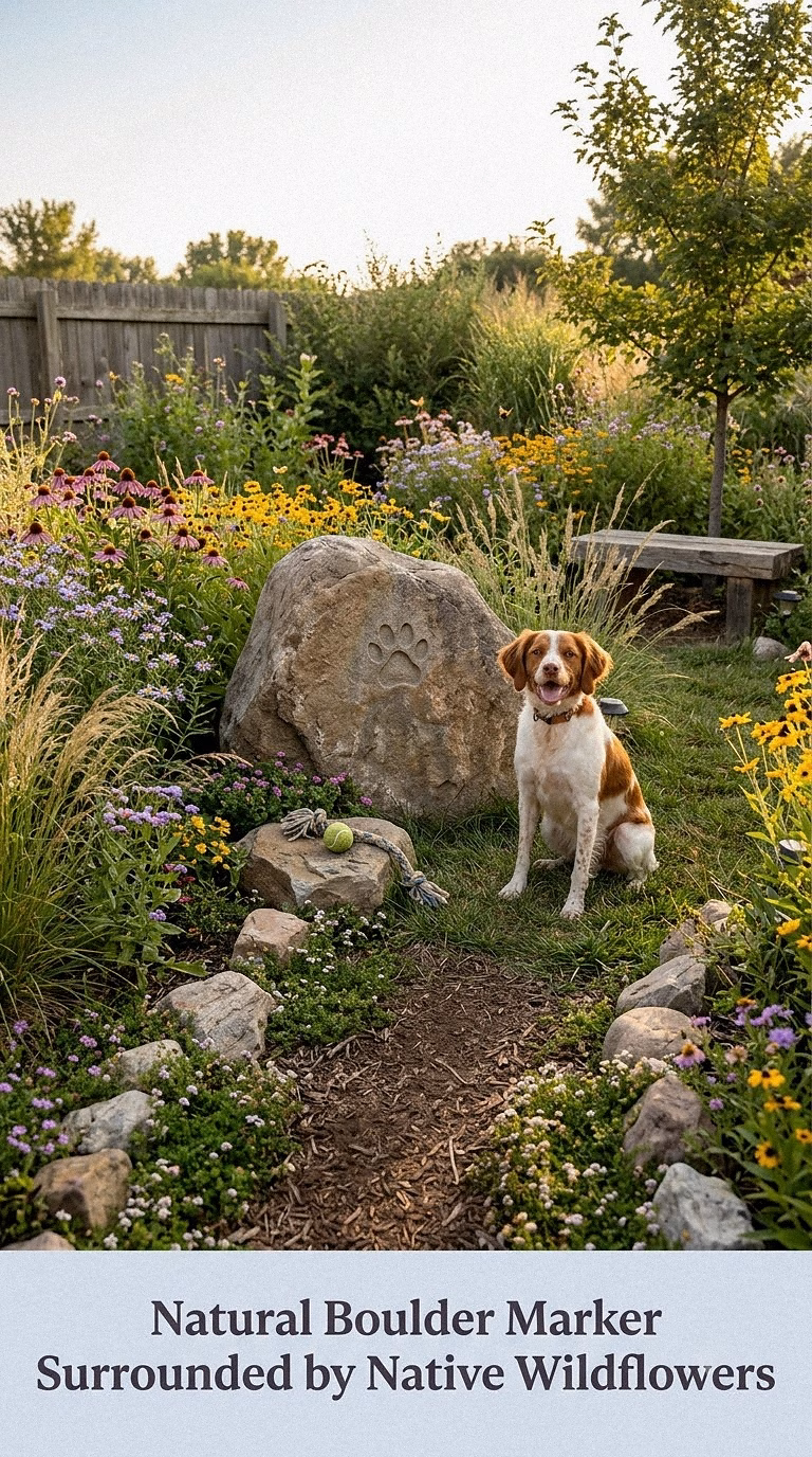 11. Natural Boulder Marker Surrounded by Native Wildflowers