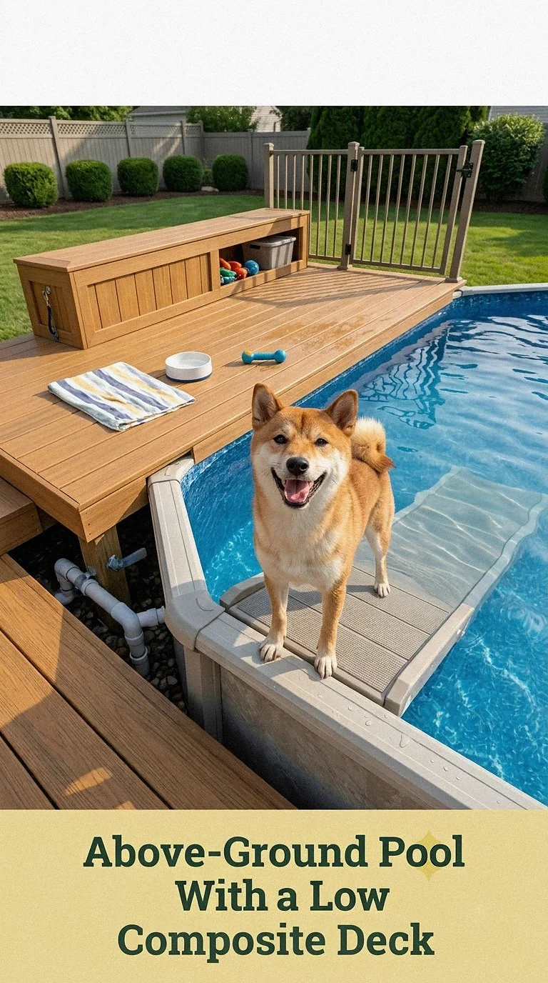 Above-Ground Pool With a Low Composite Deck