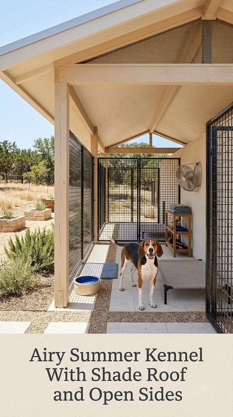Airy Summer Kennel With Shade Roof and Open Sides