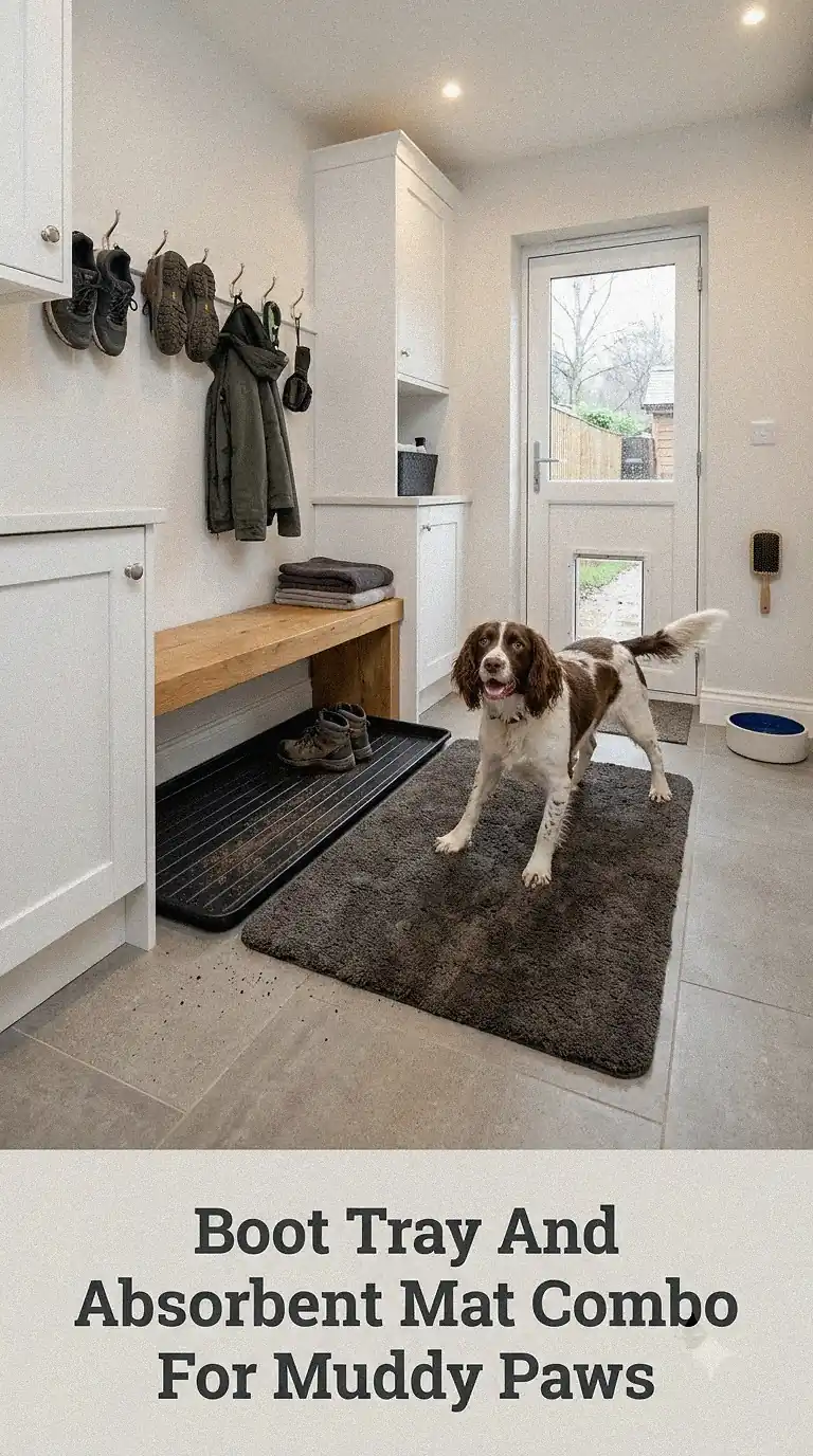 Boot Tray And Absorbent Mat Combo For Muddy Paws