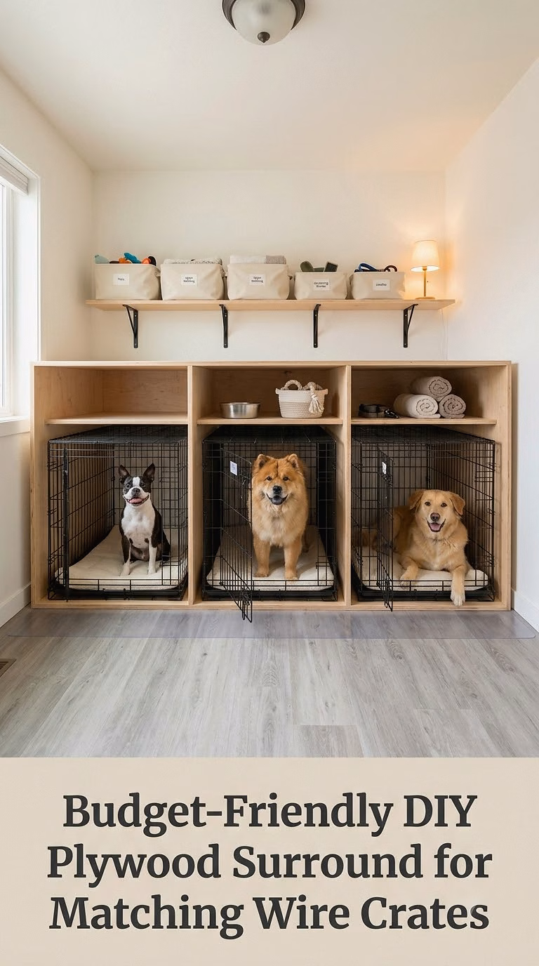 Budget-Friendly DIY Plywood Surround for Matching Wire Crates