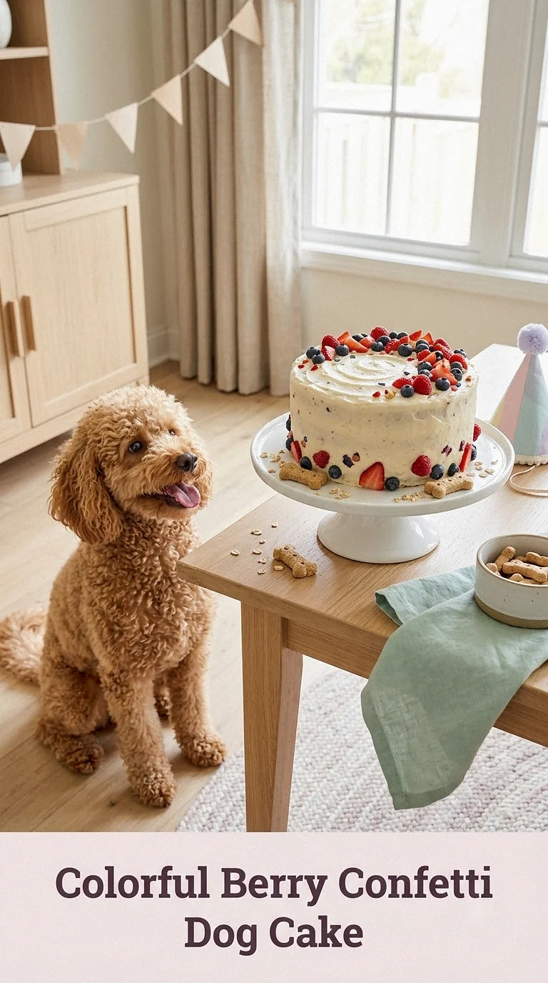 Colorful Berry Confetti Dog Cake