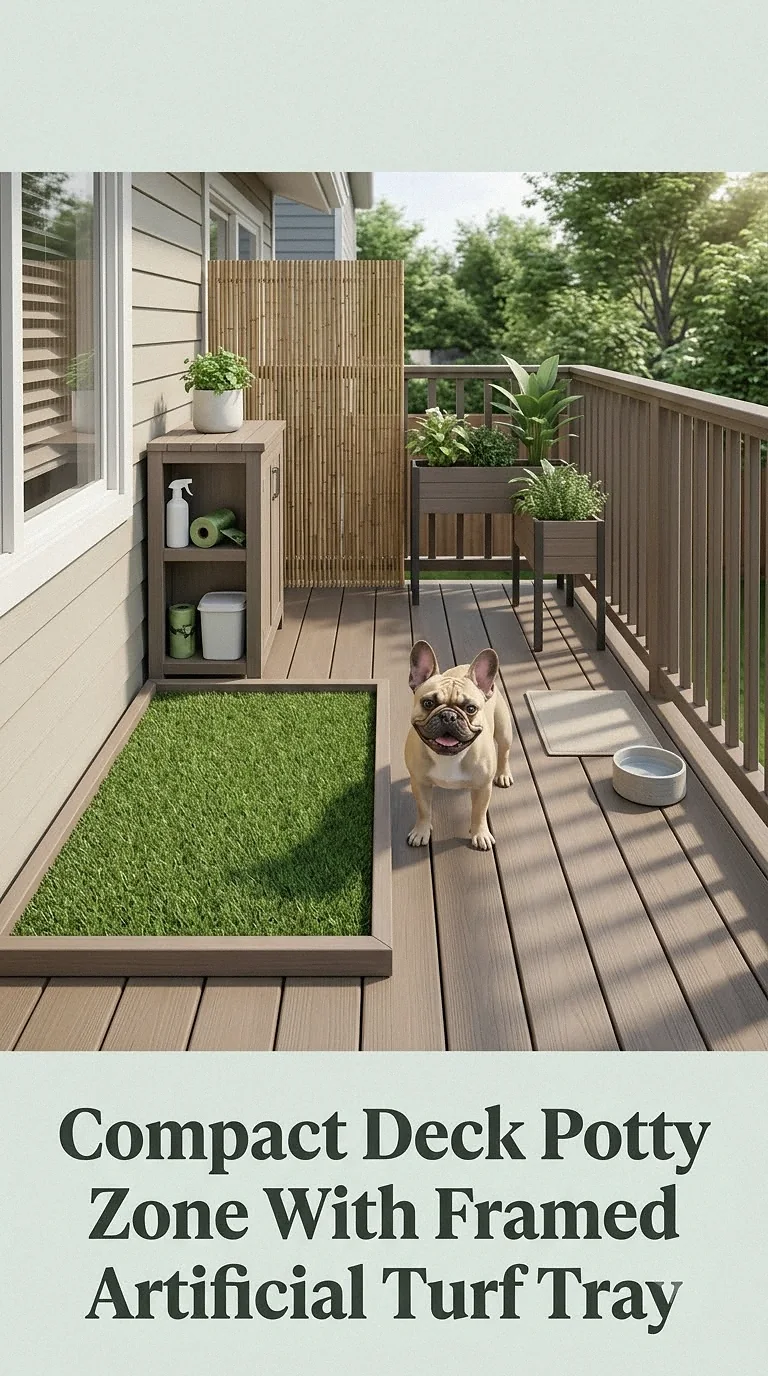 Compact Deck Potty Zone With Framed Artificial Turf Tray