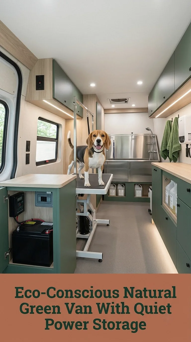 Eco-Conscious Natural Green Van With Quiet Power Storage