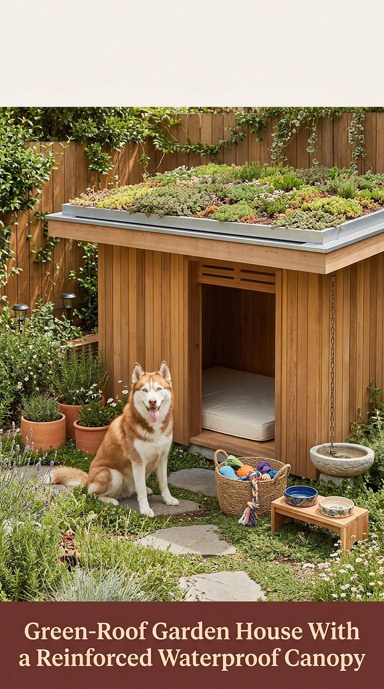 11. Green-Roof Garden House With a Reinforced Waterproof Canopy