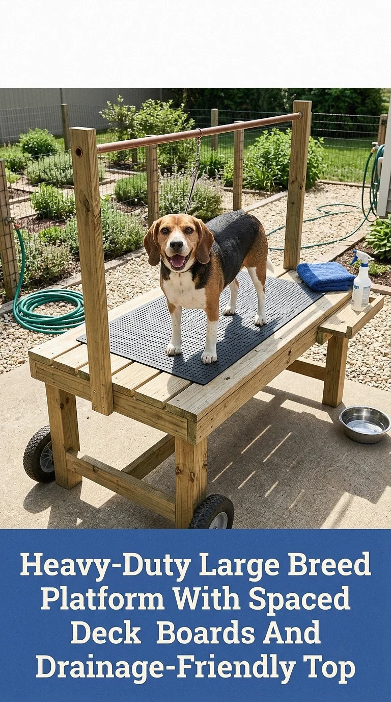 Heavy-Duty Large Breed Platform With Spaced Deck Boards And Drainage-Friendly Top