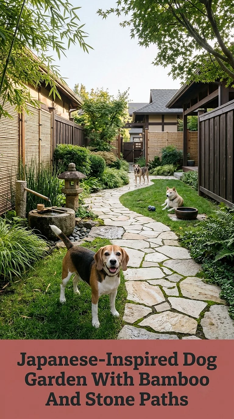 Japanese-Inspired Dog Garden With Bamboo And Stone Paths