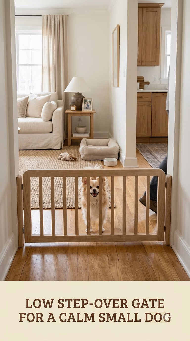 Low Step-Over Gate For A Calm Small Dog