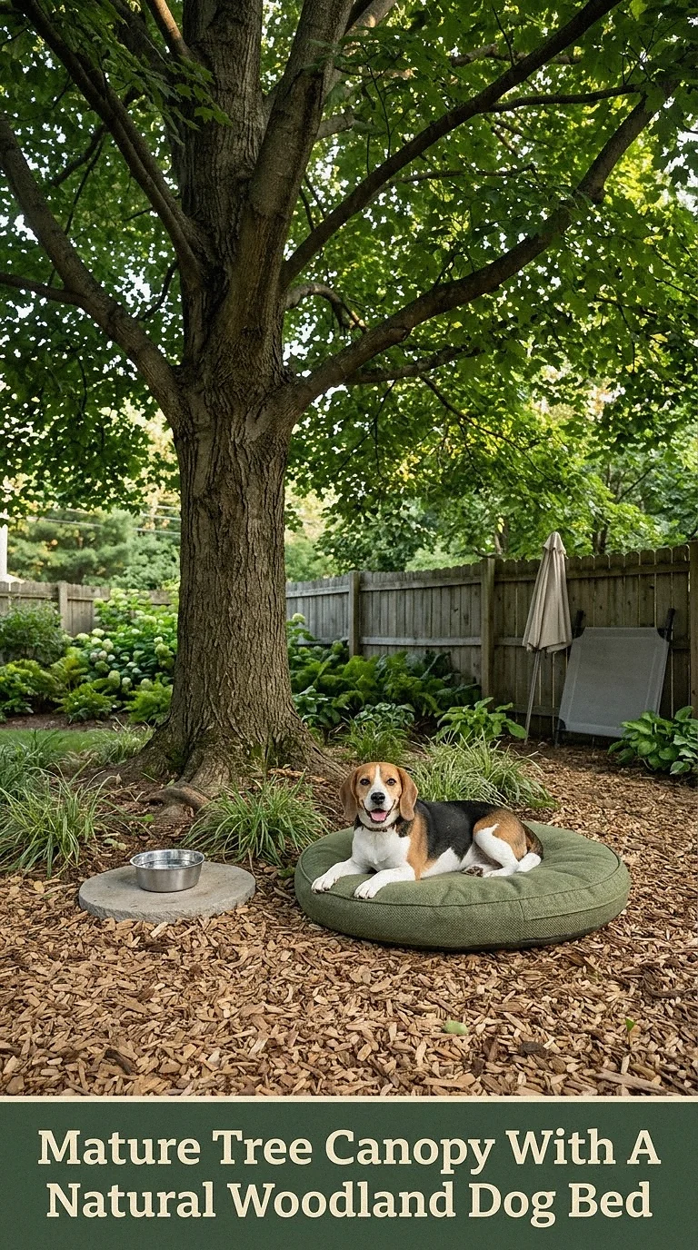 Mature Tree Canopy With A Natural Woodland Dog Bed