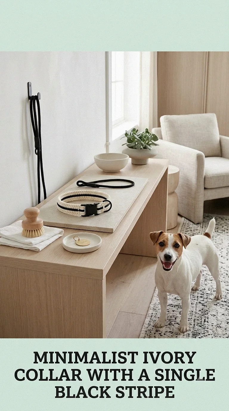 Minimalist Ivory Collar With A Single Black Stripe