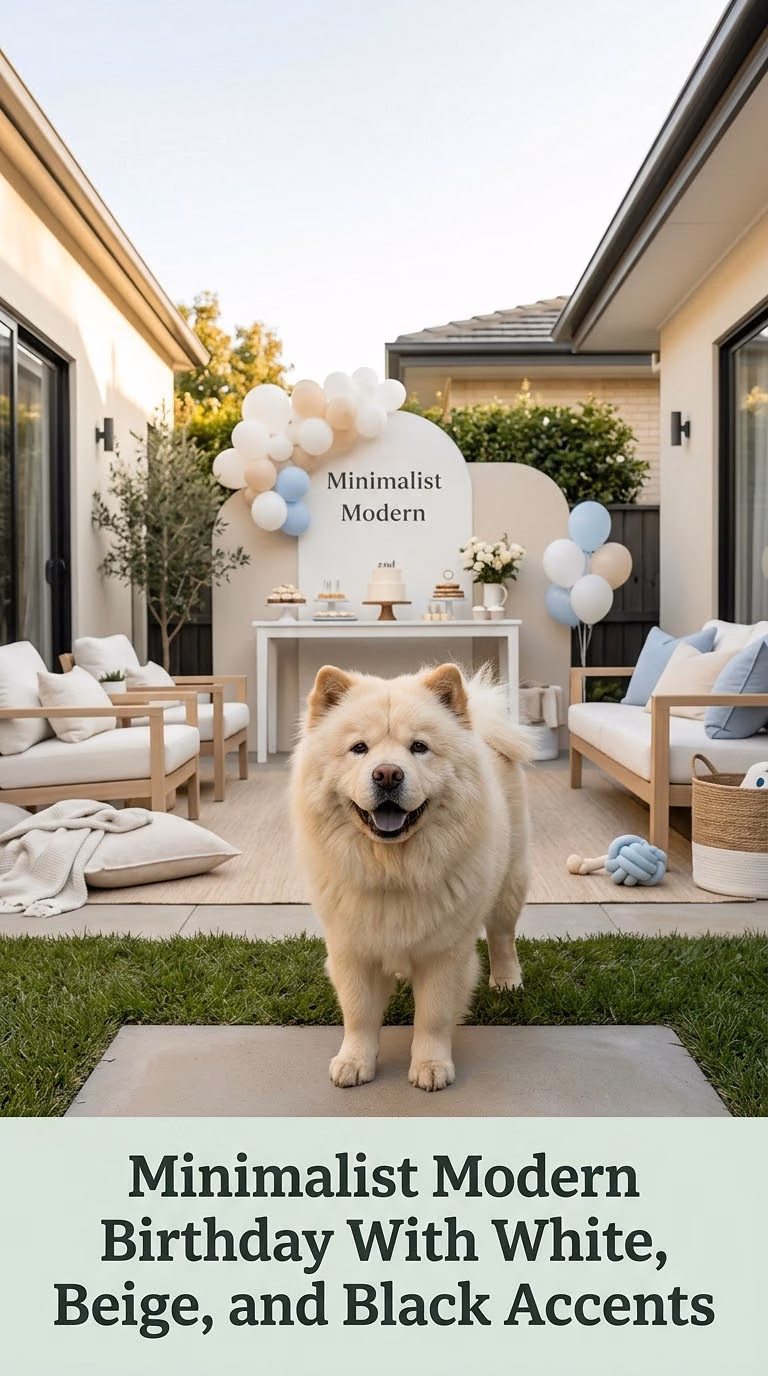 Minimalist Modern Birthday With White, Beige, and Black Accents