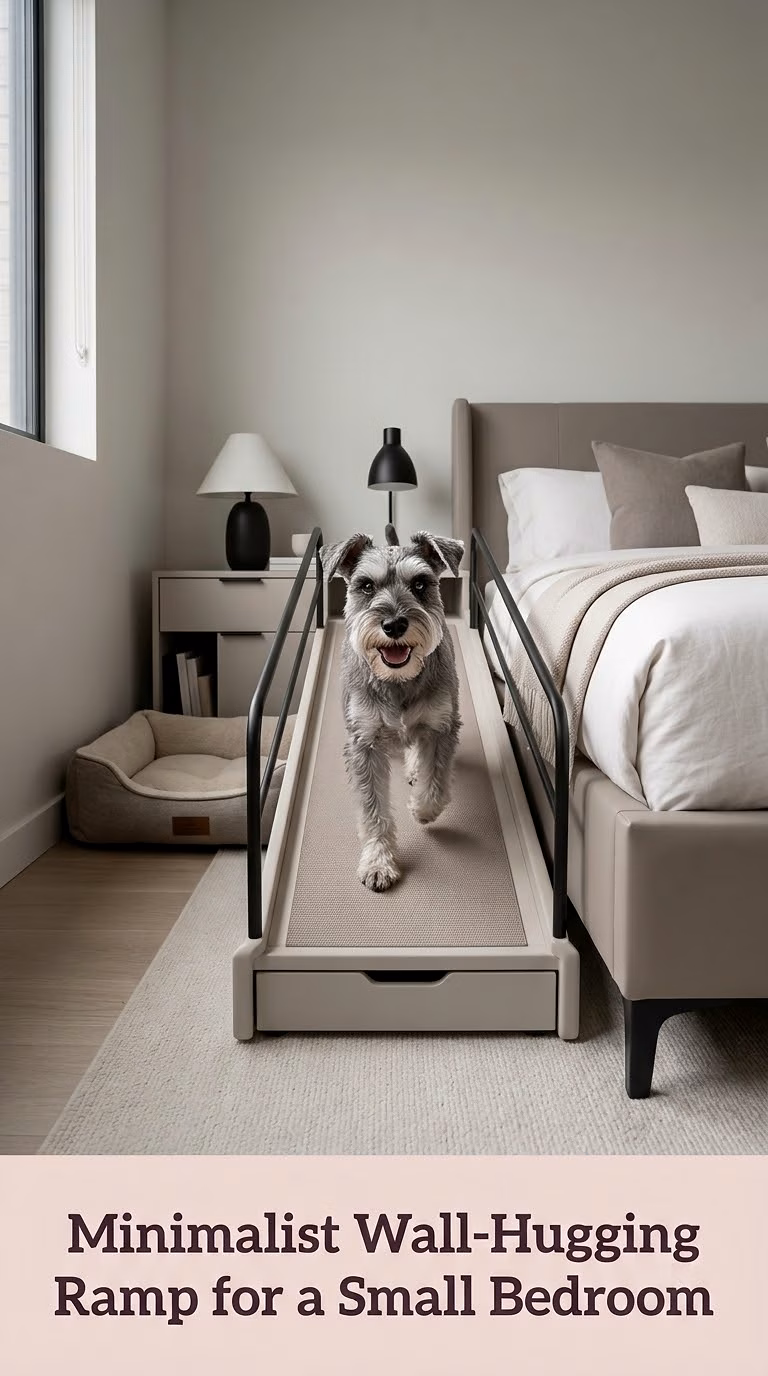 Minimalist Wall-Hugging Ramp for a Small Bedroom