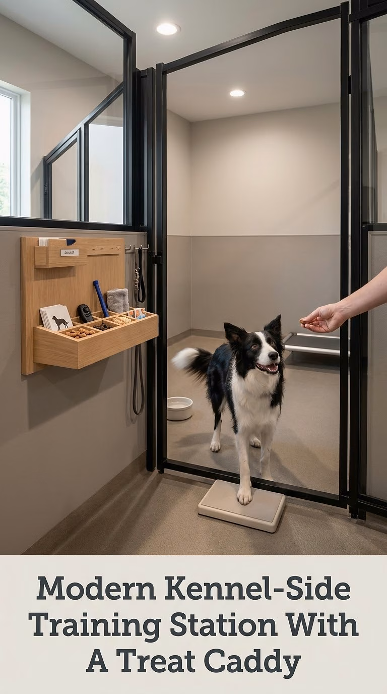 Modern Kennel-Side Training Station With A Treat Caddy