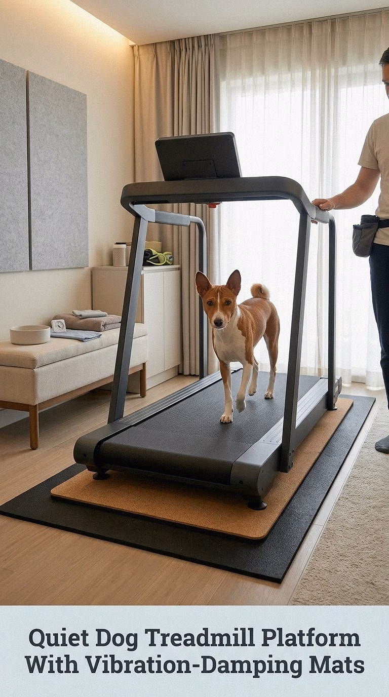 Quiet Dog Treadmill Platform With Vibration-Damping Mats