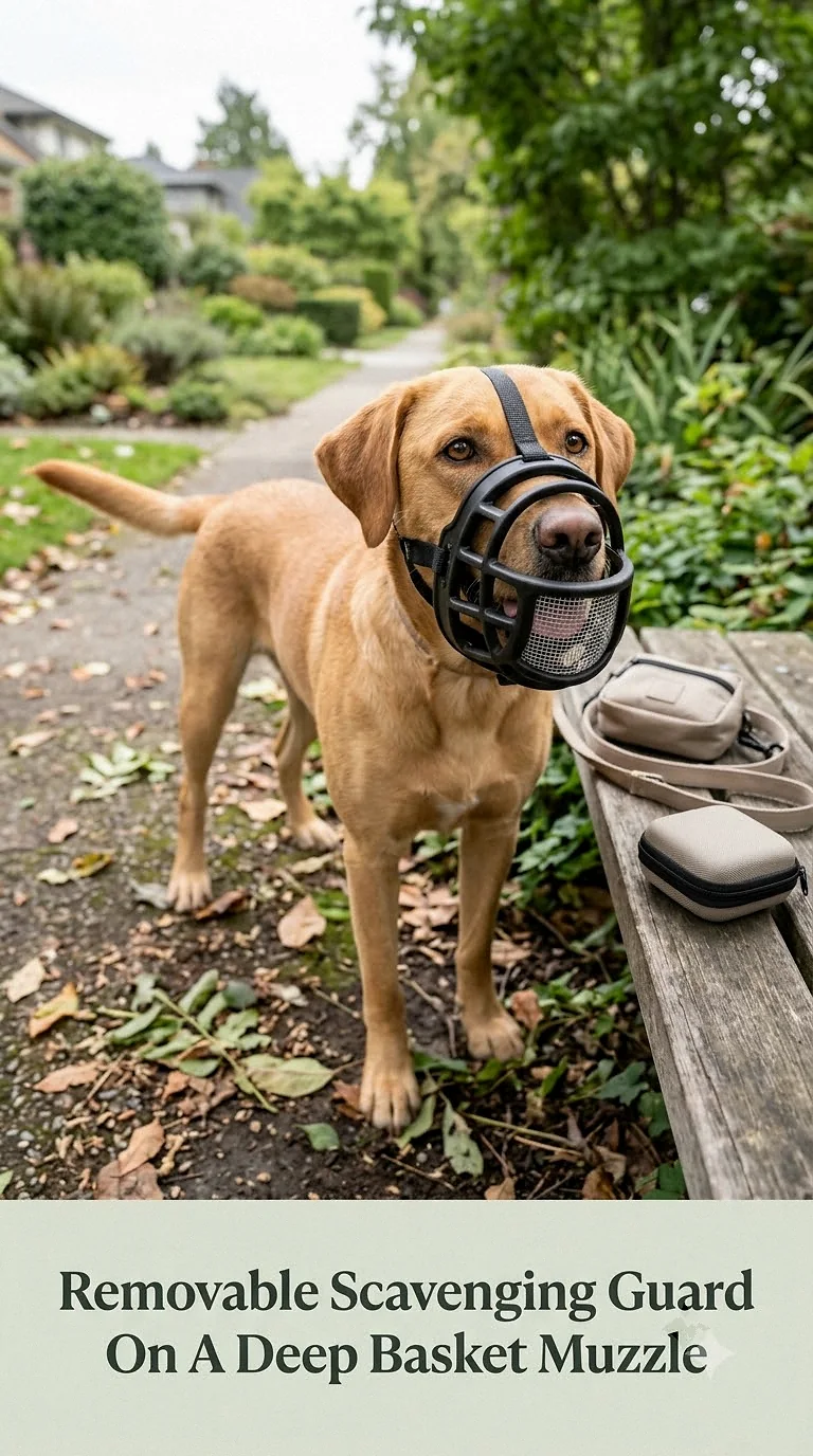 Removable Scavenging Guard On A Deep Basket Muzzle