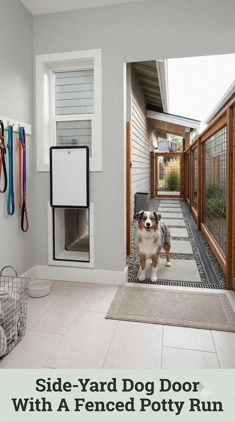 Side-Yard Dog Door With A Fenced Potty Run