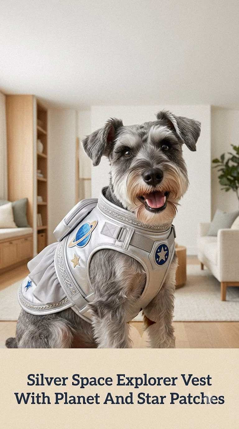 Silver Space Explorer Vest With Planet And Star Patches