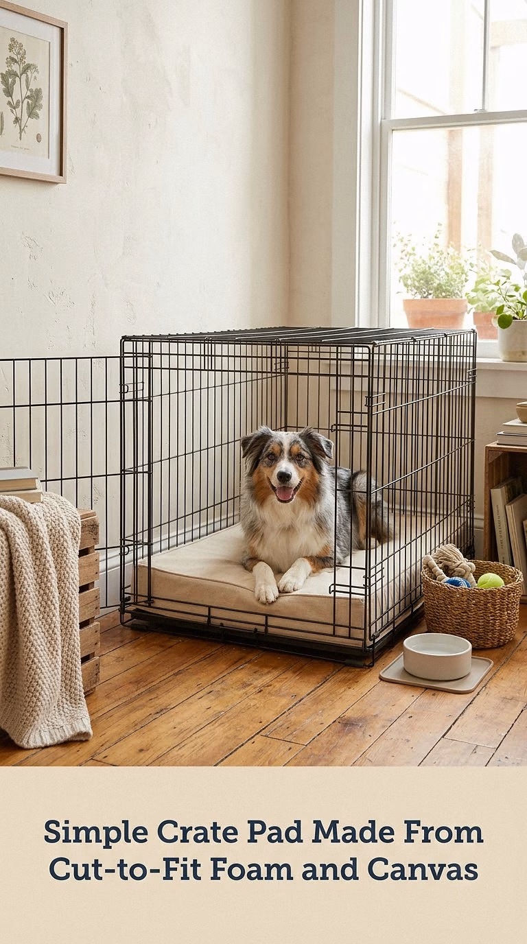 Simple Crate Pad Made From Cut-to-Fit Foam and Canvas